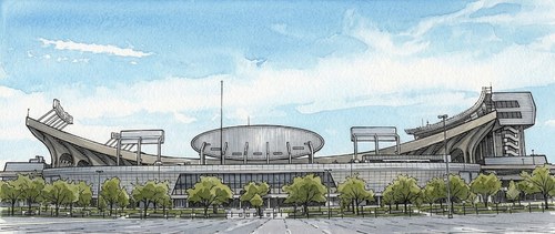 Arrowhead Stadium 外観 線画