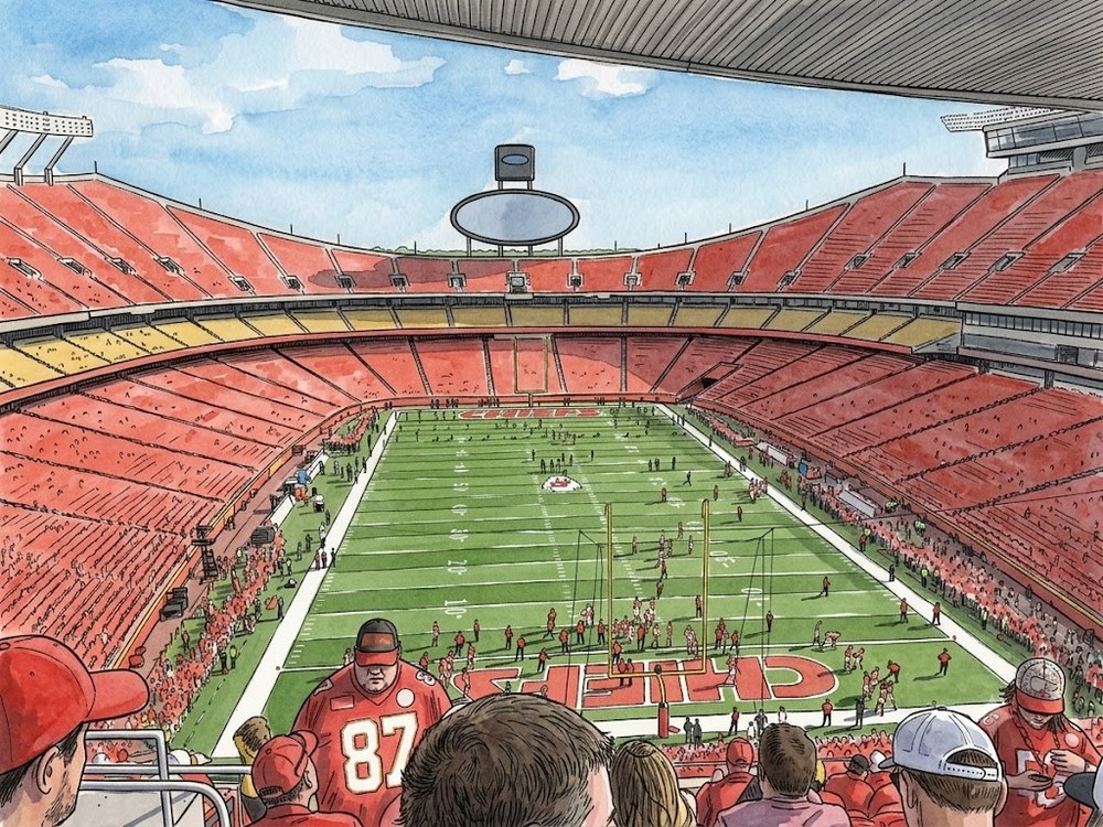 Arrowhead Stadium 内観 線画