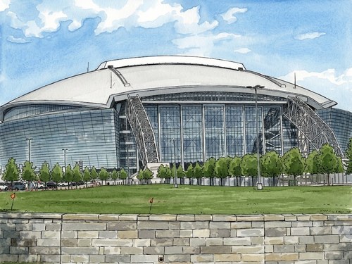 AT&T Stadium 外観 線画