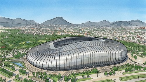 Estadio BBVA 外観 線画