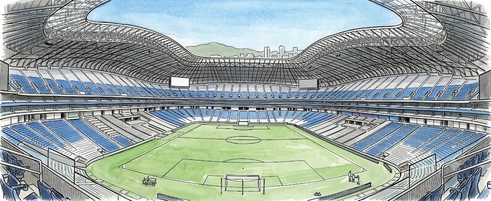 Estadio BBVA 内観 線画