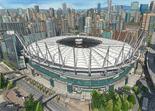 BC Place 外観 線画