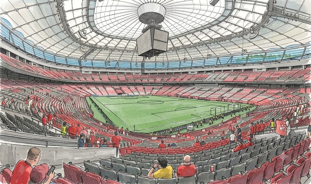 BC Place 内観 線画