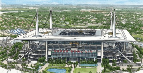 Hard Rock Stadium 外観 線画
