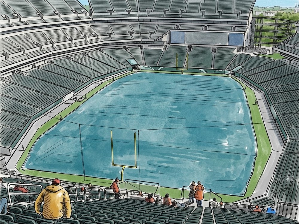Lincoln Financial Field 内観 線画
