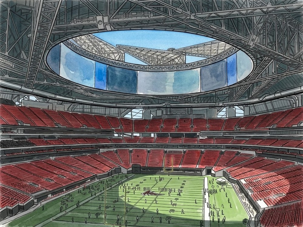 Mercedes-Benz Stadium 内観 線画