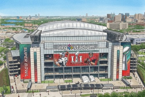 NRG Stadium 外観 線画