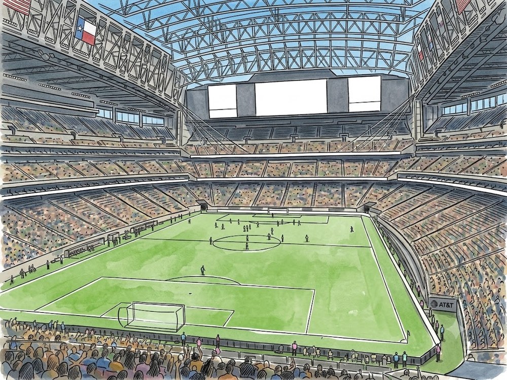 NRG Stadium 内観 線画