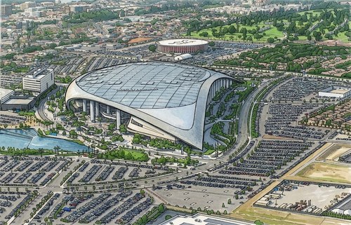 SoFi Stadium 外観 線画